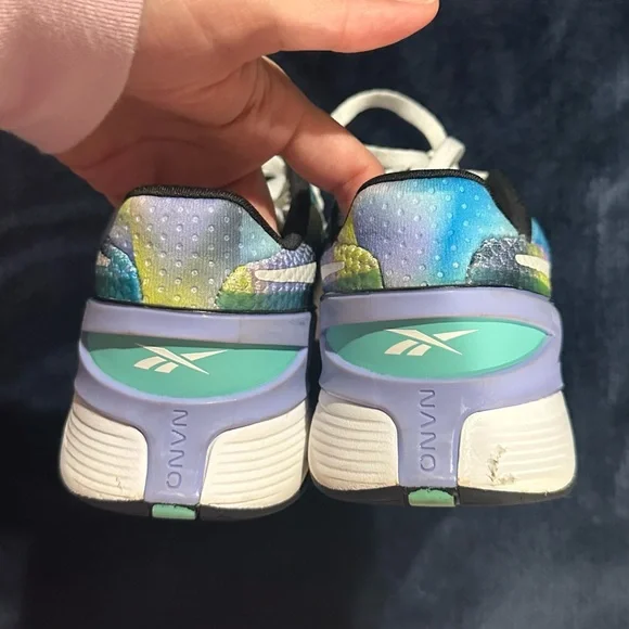 Reebok Nano White with Blue and Green Accents - Picture 4 of 12